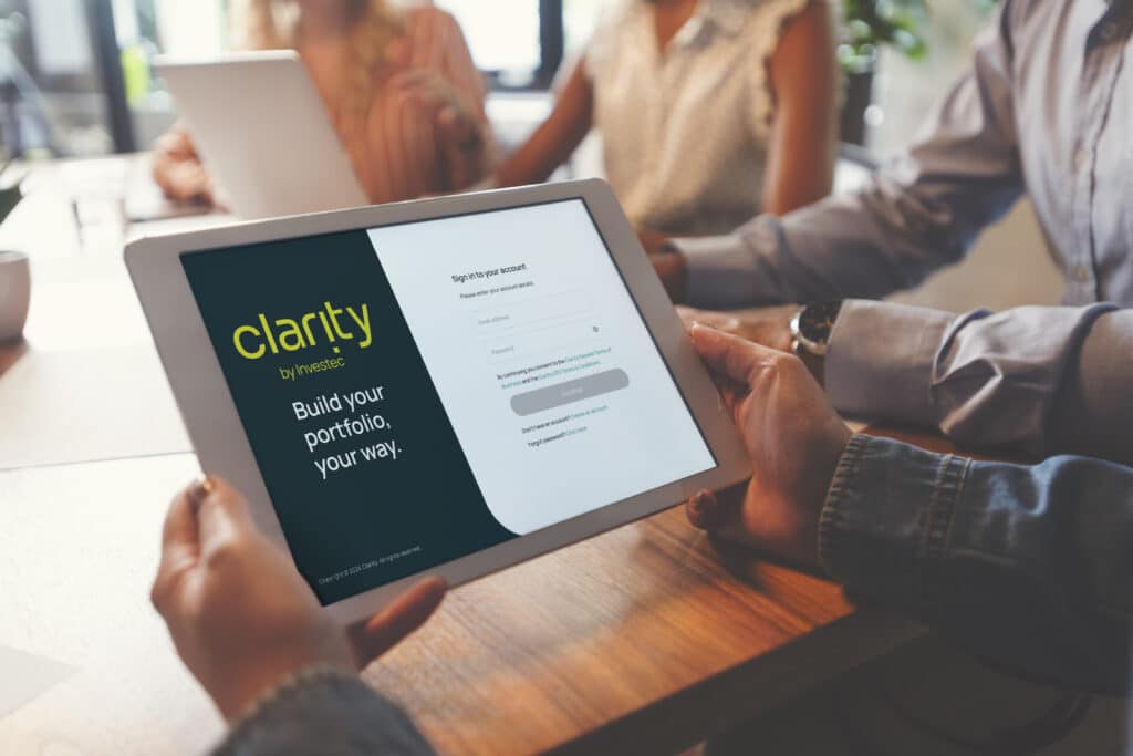 man using clarity on tablet